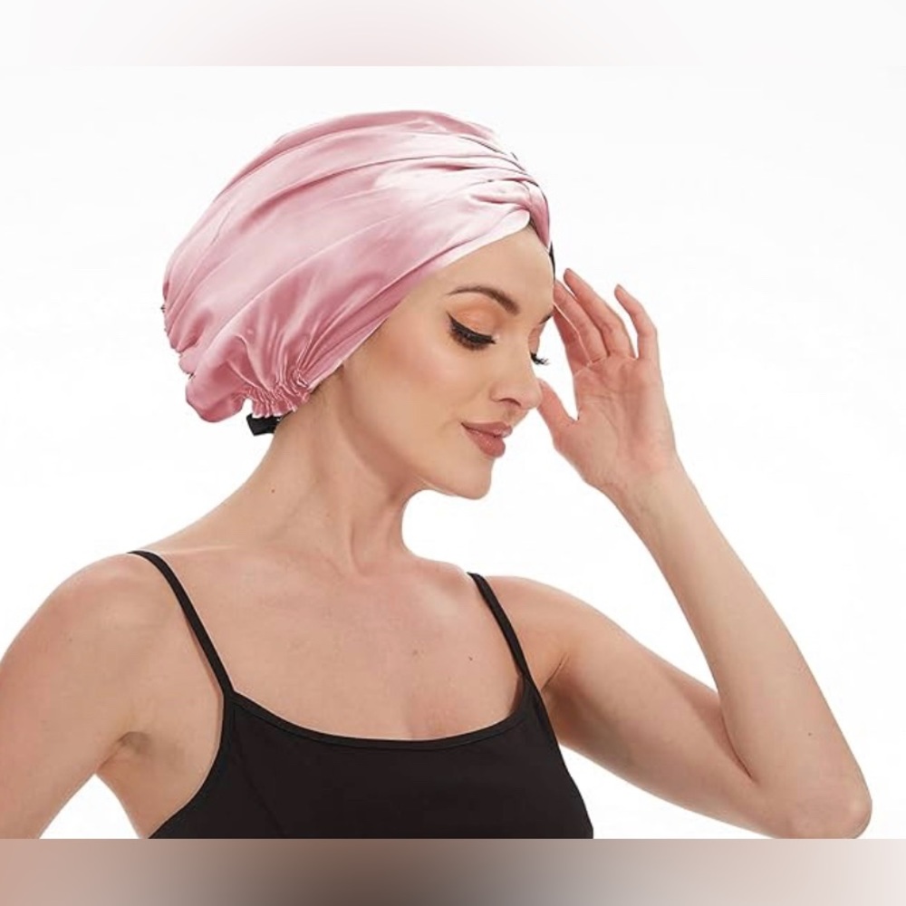 NWT Adjustable Silk Satin Bonnet for Sleeping: Night Sleep Cap Turban - Picture 2 of 6
